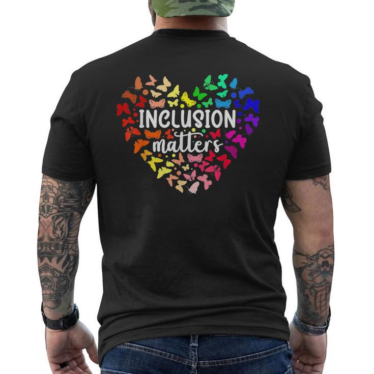 Inclusion Matters Autism Awareness Month Neurodiversity Sped Men's T-shirt Back Print