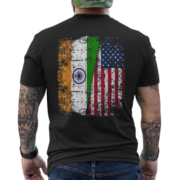 India Usa Flag Indian American Men's T-shirt Back Print