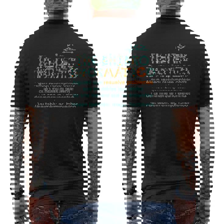 Ingeniero Informatico Definición Ingeniero Informatico Camiseta Hombre Estampado Espalda