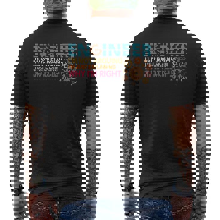 Ingeniero No Arguing Engineering Quote Engineers Camiseta Hombre Estampado Espalda
