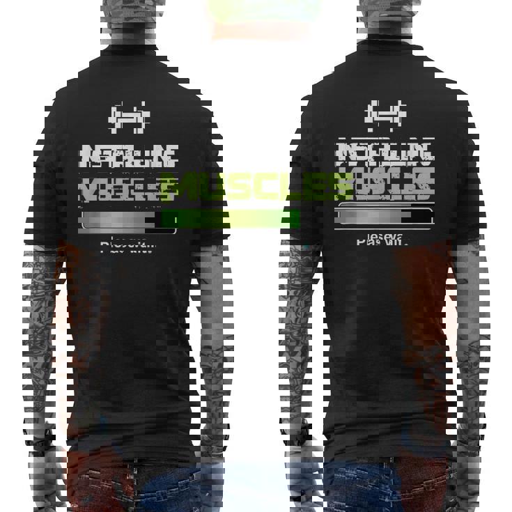 Installing Muscles Please Wait Weightlifting Men's T-shirt Back Print