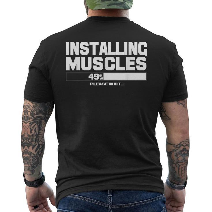 Installing Muscles Please Wait Sport Gym Fitness Women Men's T-shirt Back Print