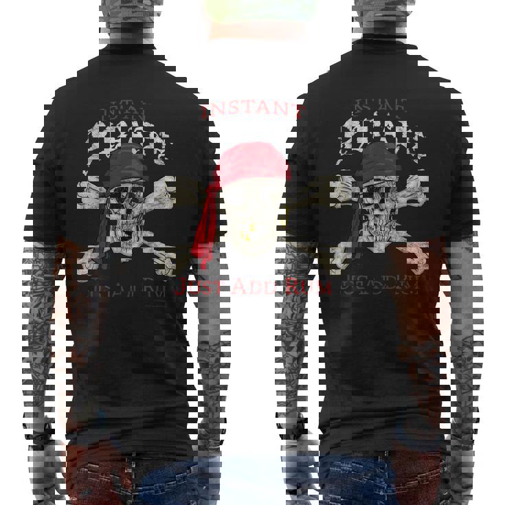 Instant Pirate Just Add Rum Skull & Crossbones Jolly Roger Men's T-shirt Back Print