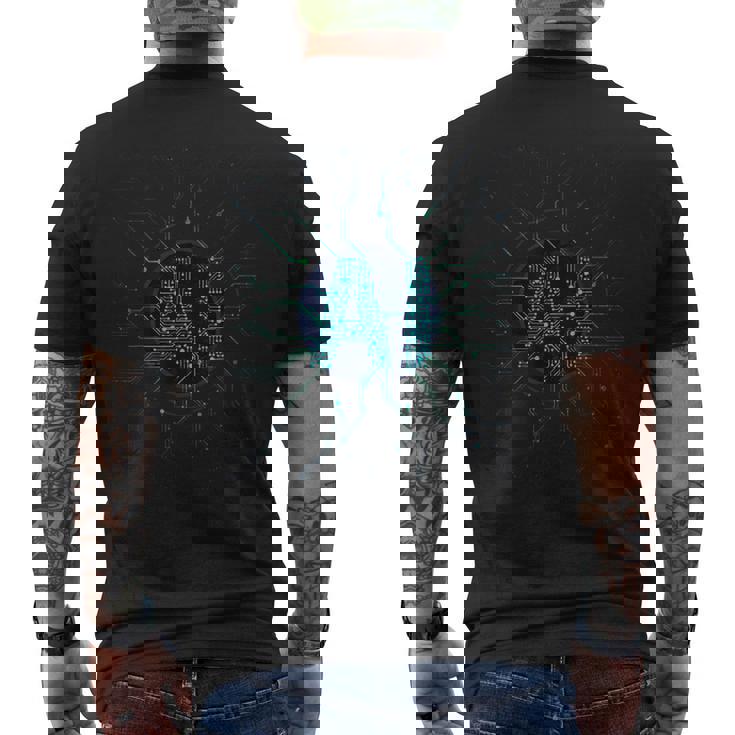 Intelligence Artificielle Lettres Bleues Ia Dans Un Style Électronique T-shirt imprimé au dos