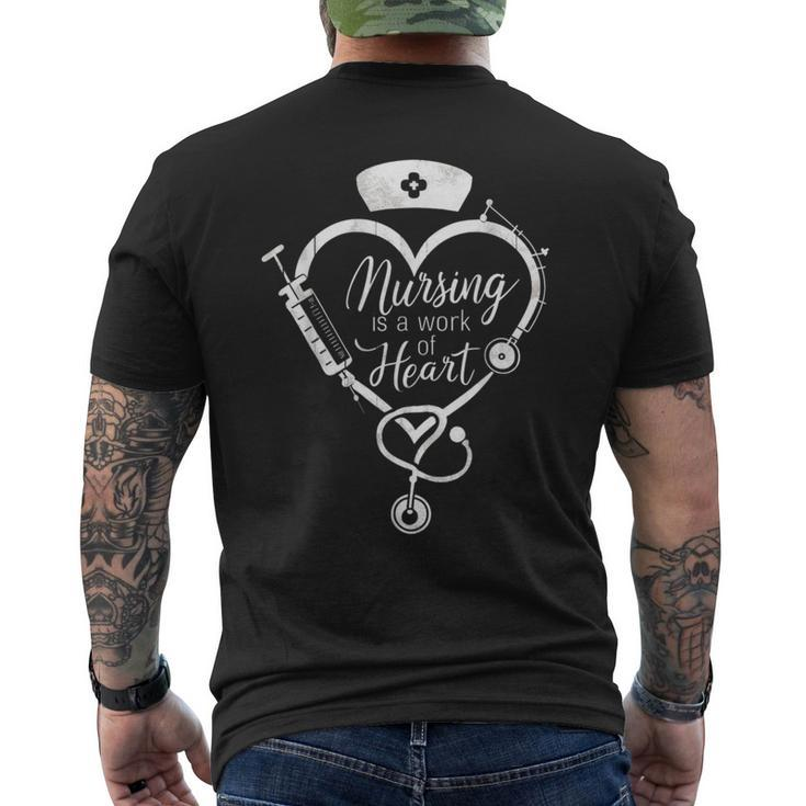 International Nurses Day 2024 Nursing Is A Work Of Heart Men's T-shirt Back Print