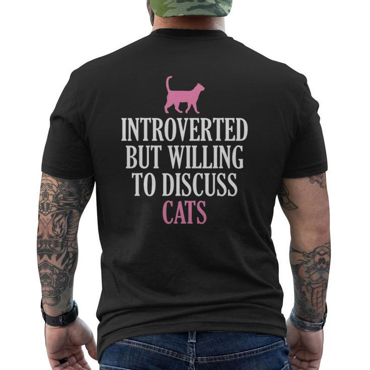 Introverted But Willing To Discuss Cats Mens Back Print T-shirt