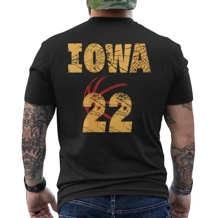 Iowa 22 Golden Yellow Sports Team Jersey Number Men's T-shirt Back Print