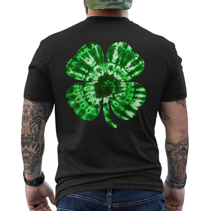 Irish Shamrock Tie Dye Happy St Patrick's Day Go Lucky Mens Back Print T-shirt