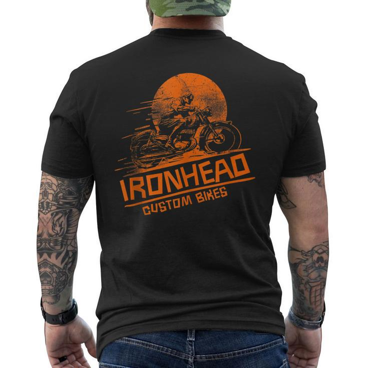 Ironhead Custom Bikes Motorcycle Riding Men's T-shirt Back Print