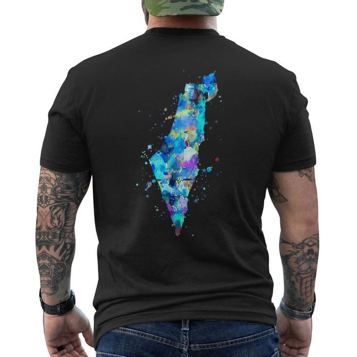 Israel And Palestinian Territories Map Men's T-shirt Back Print