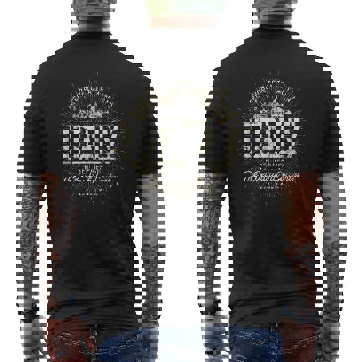 Italia Estilointage Retro Italia Camiseta Hombre Estampado Espalda