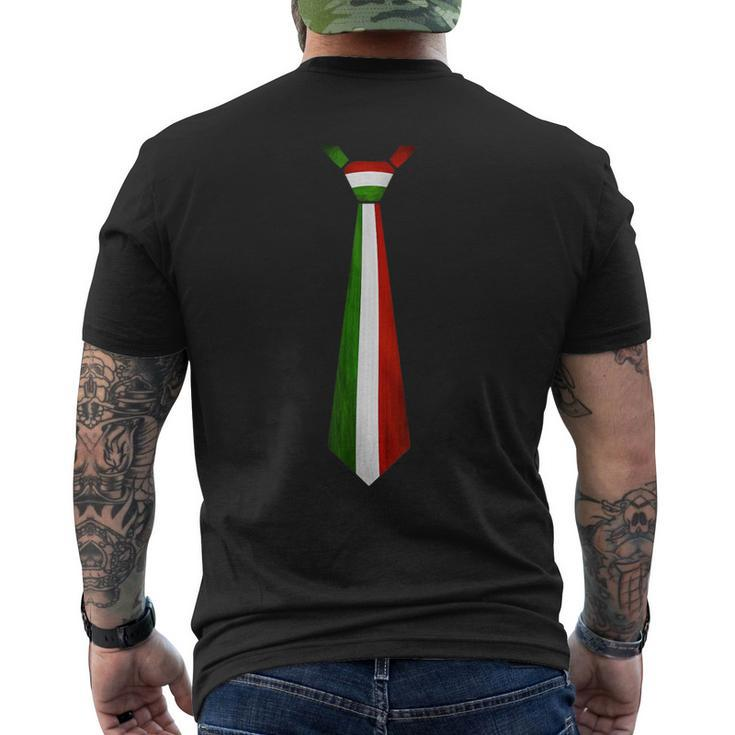 Italy Flag Fake Tie For Italian Fans T-Shirt mit Rückendruck