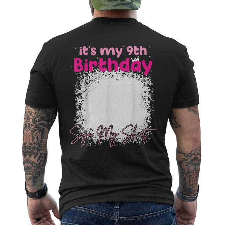It's My 9Th Birthday Sign My Birthday For Girl Men's T-shirt Back Print