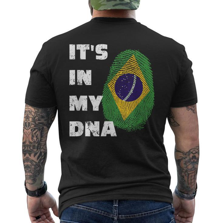 It's In My Dna Brazil Pride Fingerprint Flag Brasil Men's T-shirt Back Print