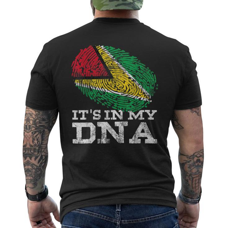 It's In My Dna Guyana Country Flag Genes Vintage Guyanese Men's T-shirt Back Print