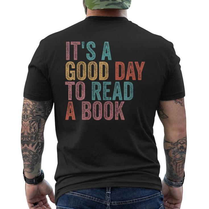It's A Good Day To Read A Book Retro Vintage Men's T-shirt Back Print