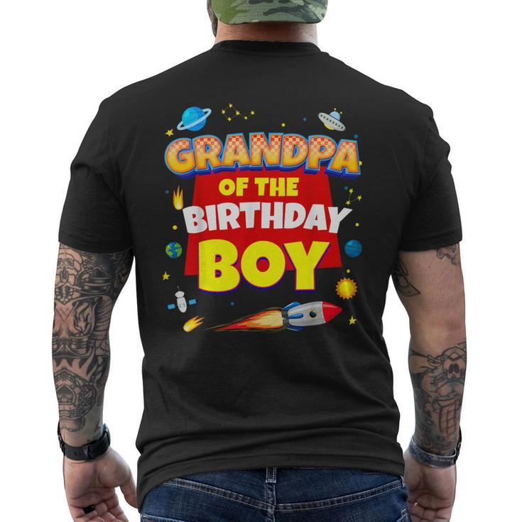 Its My Grandpa Birthday Boy Space Astronaut Family Matching Men's T-shirt Back Print
