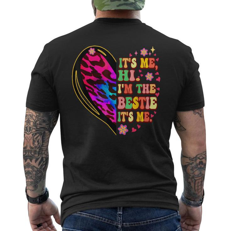 It's Me Hi I'm The Bestie It’S Me Love Leopard Heart Tie Dye Men's T-shirt Back Print