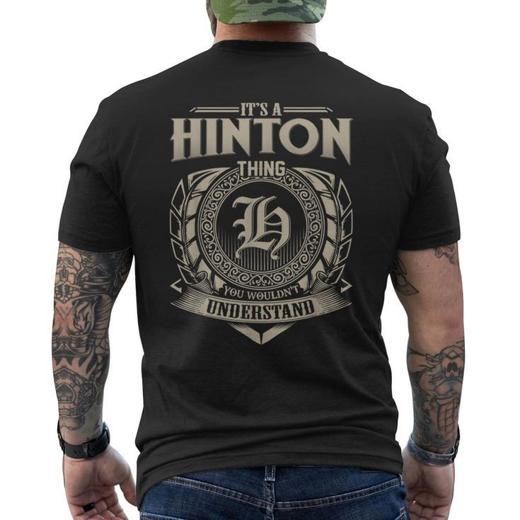 It's A Hinton Thing You Wouldn't Understand Name Vintage Men's T-shirt Back Print