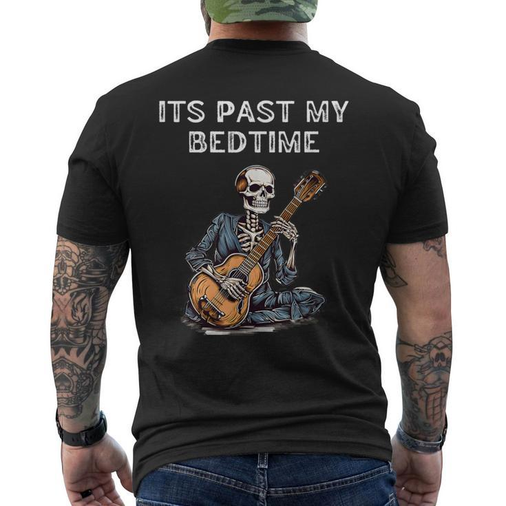 It's Past My Bedtime Skeleton Playing Guitar Men's T-shirt Back Print