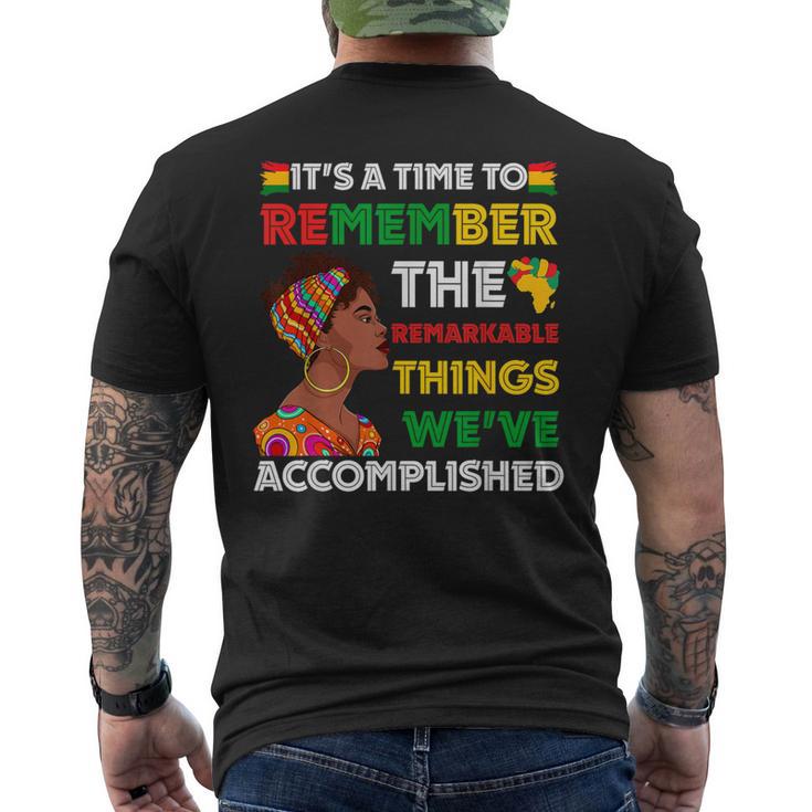 It's Time Remember Black History African Black Pride Women Men's T-shirt Back Print