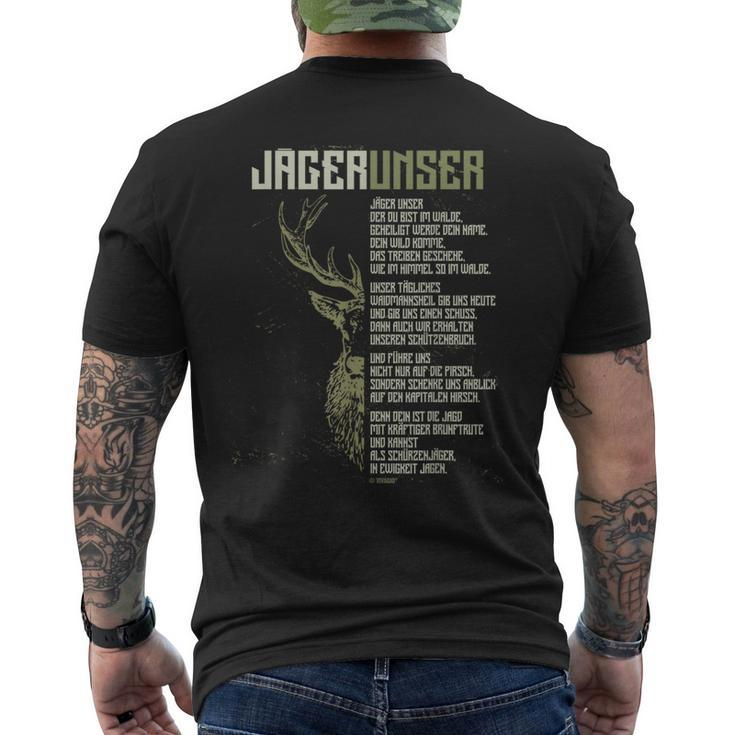Jäger Unser Jägerunser Hunting T-Shirt mit Rückendruck