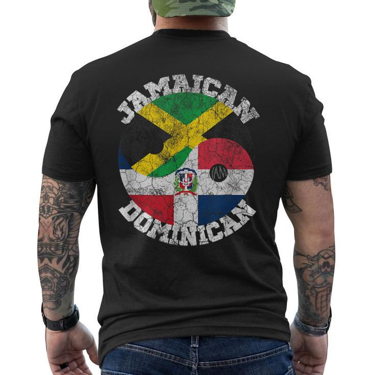 Jamaican Dominican Flag Dominican And Jamaica Flag Men's T-shirt Back Print