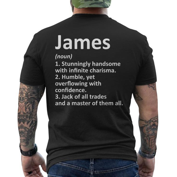 James Definition Personalized Name Birthday Idea Men's T-shirt Back Print