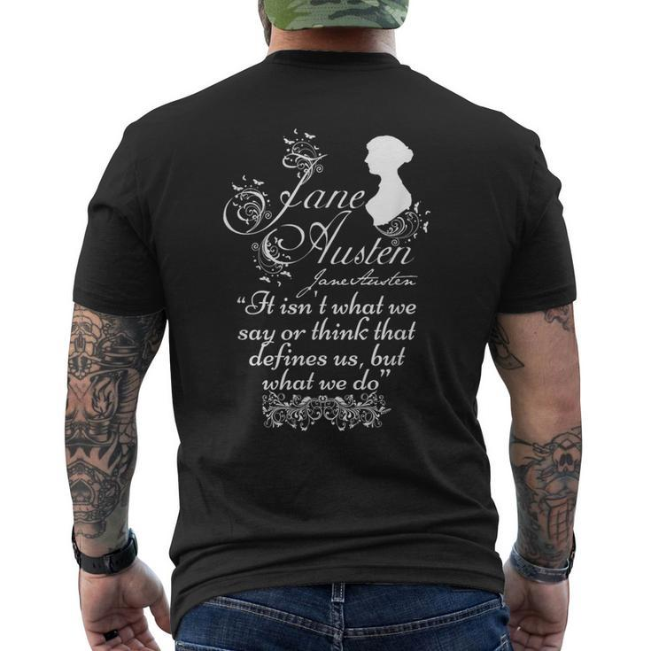 Jane Austen Quotes Book Club Fans Vintage Romantic Literary Men's T-shirt Back Print