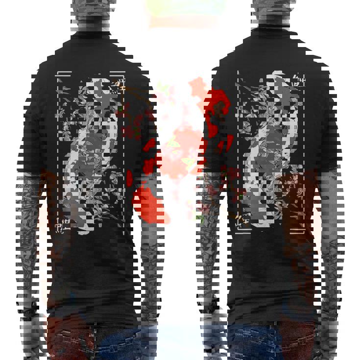 Japanese Koi Carp Fish Nishikigoi Aesthetic Cherry Blossom Men's T-shirt Back Print