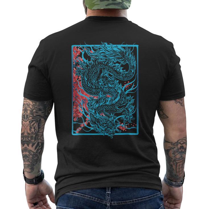 Japanischer Drache Mit Kirschblüten Und Sakura And Dragon T-Shirt mit Rückendruck