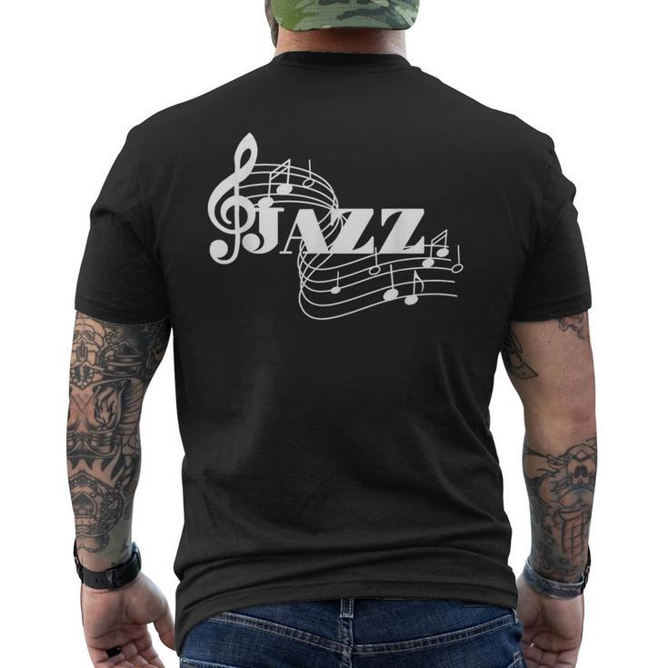 Jazz Musician Sheet Music Jazz Notes Men's T-shirt Back Print