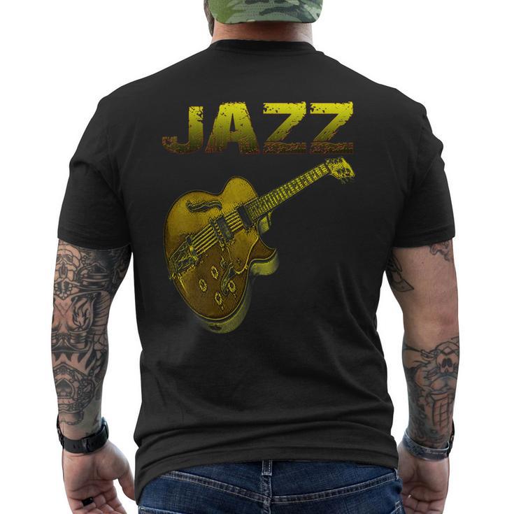 Jazz Vintage Guitar Musician Men's T-shirt Back Print