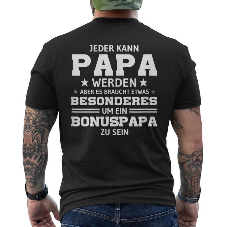 Jeder Kann Papa Werden Bonus Papa Bonuspapa Day T-Shirt mit Rückendruck