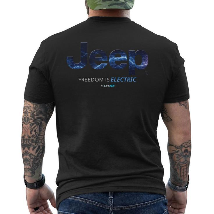 Jeep Lightning Freedom Is Electric 4Xe Logo Men's T-shirt Back Print