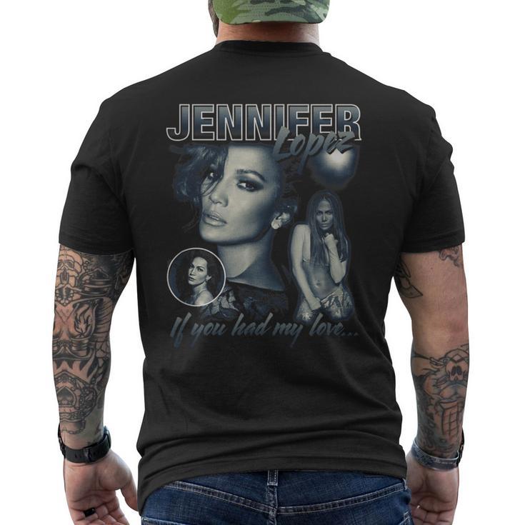 Jennifer Lopez Bootleg Portrait Black T-Shirt mit Rückendruck