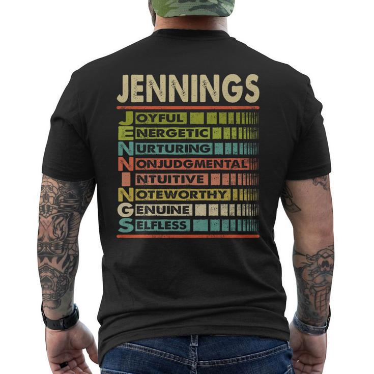 Jennings Family Name First Last Name Jennings Men's T-shirt Back Print