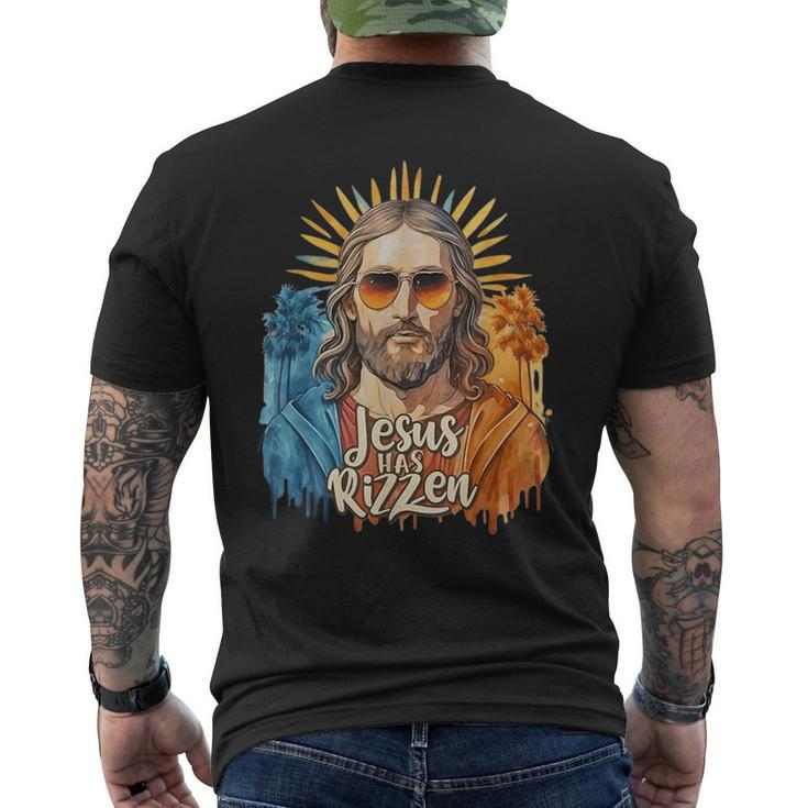 Jesus Has Rizzen Vintage Watercolor For Women Men's T-shirt Back Print