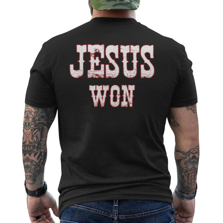 Jesus Won Texas Christianity Religion Jesus Won Texas Men's T-shirt Back Print