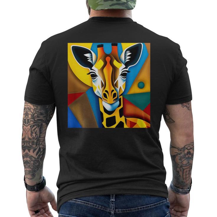 Jirafa Africano Animales Motivo África Colorido Jirafa Amantes Camiseta Hombre Estampado Espalda