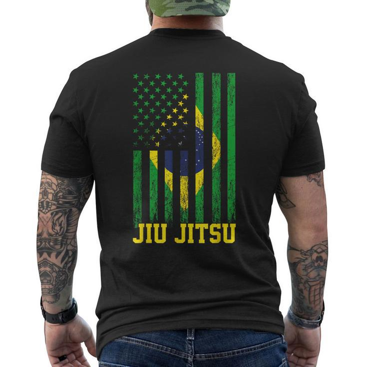 Jiu Jitsu Brazilian Bjj Brazil United States Flag Brazilian Men's T-shirt Back Print