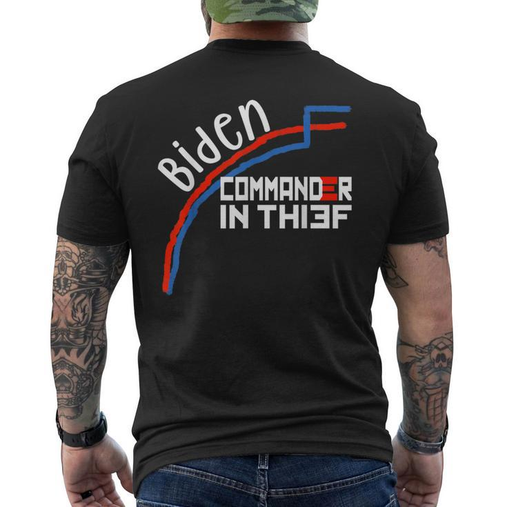 Joe Biden Commander In Thief Benford's Law Trump Political Men's T-shirt Back Print