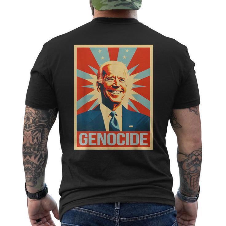 Joe Biden Genocide Anti Biden Conservative Political Men's T-shirt Back Print