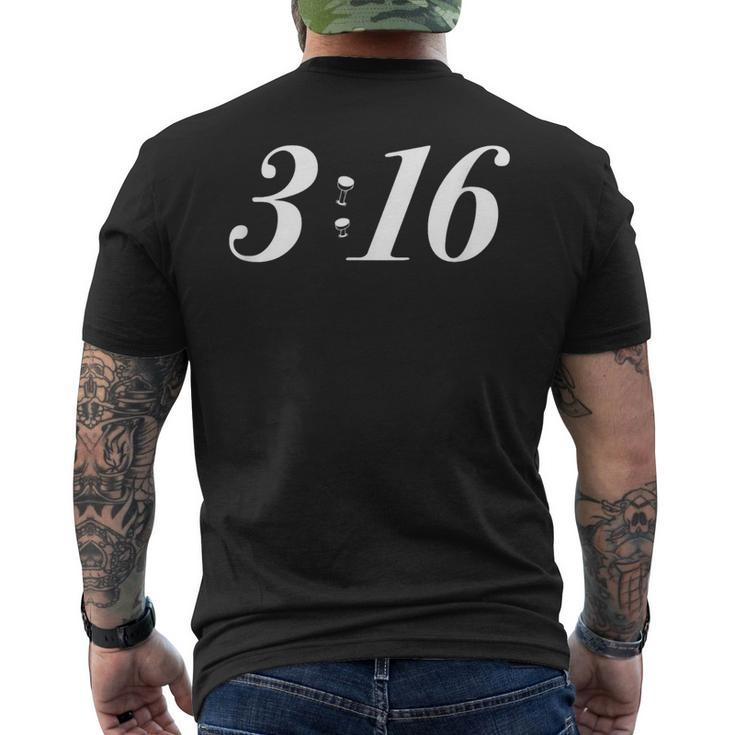 John 3 16 Bible Centre Jesus Christ Men's T-shirt Back Print