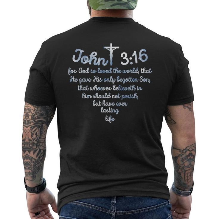 John 316 For God So Loved The World Jesus Men's T-shirt Back Print