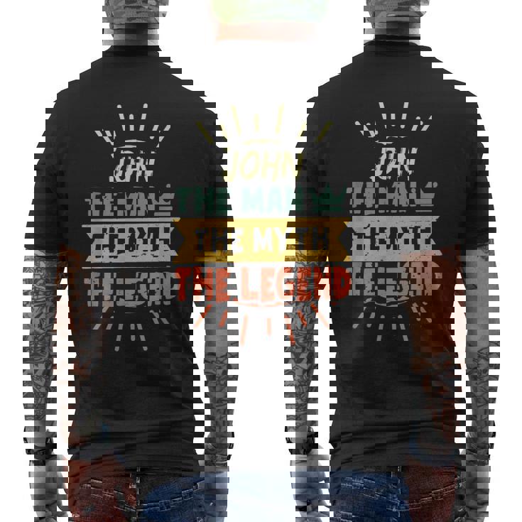 John The Man The Myth The Legend Custom Name Men's T-shirt Back Print