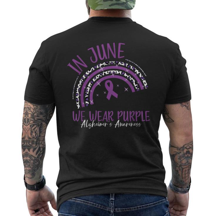 In June We Wear Purple Alzheimer Awareness Month Men's T-shirt Back Print