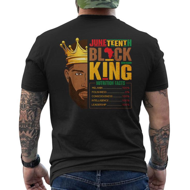 Junenth Black King Nutritional Facts Pride African Mens Men's T-shirt Back Print