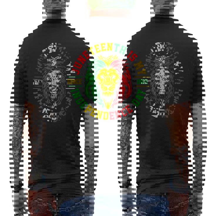 Junenth Is My Independence Day Lion Free Ish Since 1865 Men's T-shirt Back Print