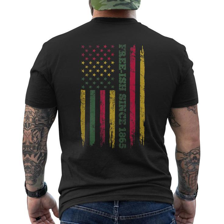 Juneteenth American Flag Free-Ish Since 1865 Black Pride Mens Back Print T-shirt